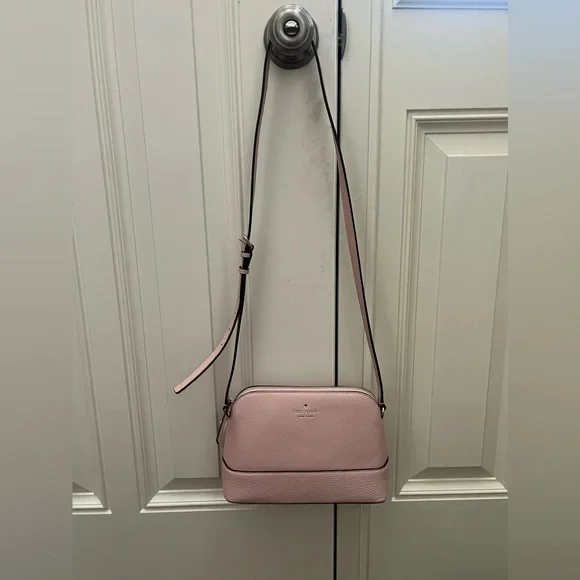 New! Kate Spade Blush Pink Crossbody Bag Zipper Top with Measurements - Picture 5 of 14